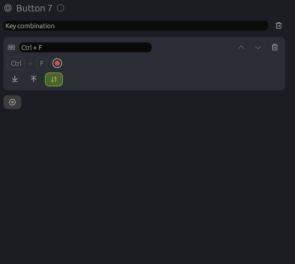 Map to keyboard with the keys Ctrl and F