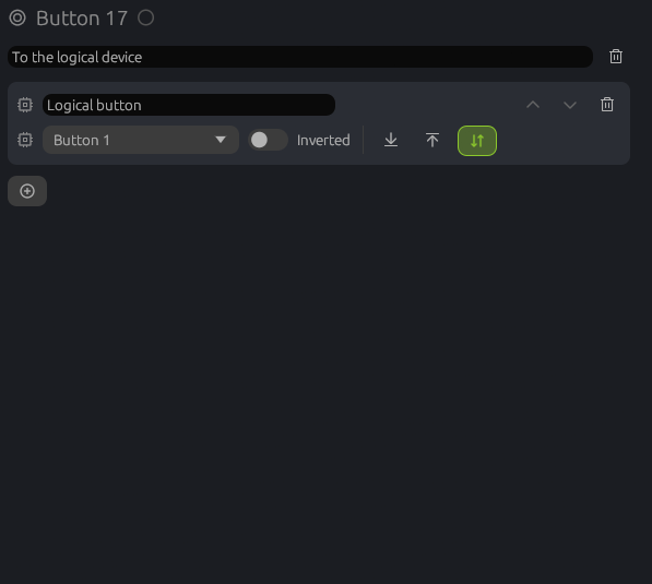 Map to logical device: logical button 1