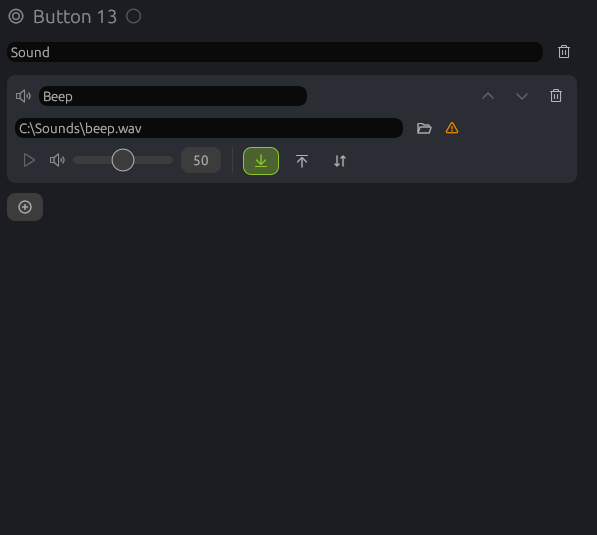 Play sound: a wav file and its volume
